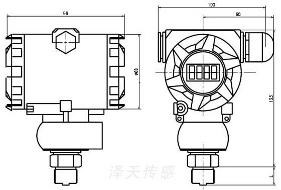 CYB270工業壓力變送器外形圖 CYB270工業壓力變送器外形圖